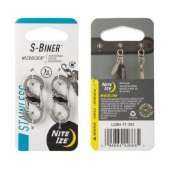 Nite Ize Backpacking Packs S-Biner MicroLock Stainless Steel - 2 Pack
