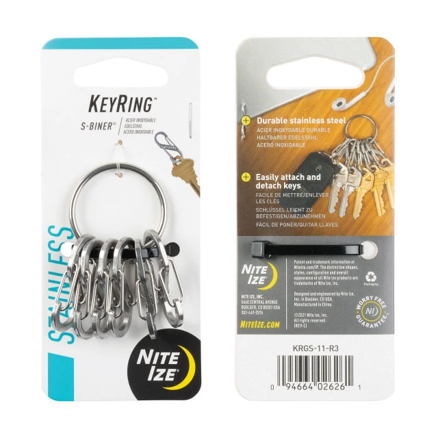 Nite Ize KeyRing Steel S-Biner Backpacking Packs 3 Nite Ize KeyRing Steel S-Biner Backpacking Packs