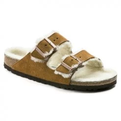 Birkenstock Arizona Shearling Suede Leather Sandals